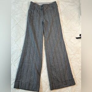 Anthropologie Leifsdottir Gray Striped pant wide leg 47%wool size 2